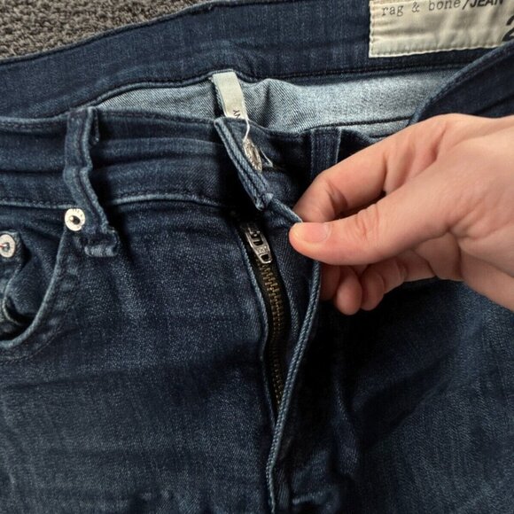 Rag & Bone Skinny Jeans Dark Wash Size 27 Blue Denim Pants Ladies Stretch 30x29 - Picture 7 of 16